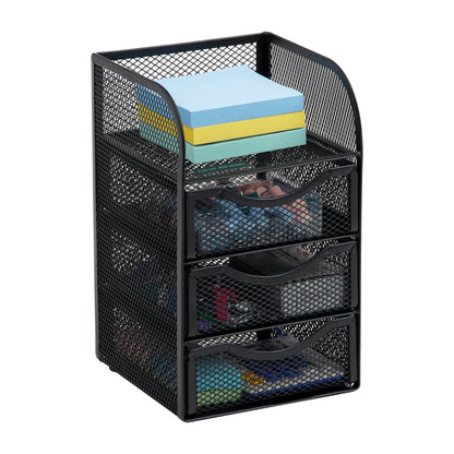 Mind Reader Desktop Accessory Storage, Paper Binder Clip Basket, Workspace, Office, Metal Mesh, 4.75"L x 5"W x 8"H