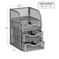 Mind Reader Desktop Accessory Storage, Paper Binder Clip Basket, Workspace, Office, Metal Mesh, 4.75"L x 5"W x 8"H