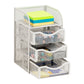 Mind Reader Desktop Accessory Storage, Paper Binder Clip Basket, Workspace, Office, Metal Mesh, 4.75"L x 5"W x 8"H