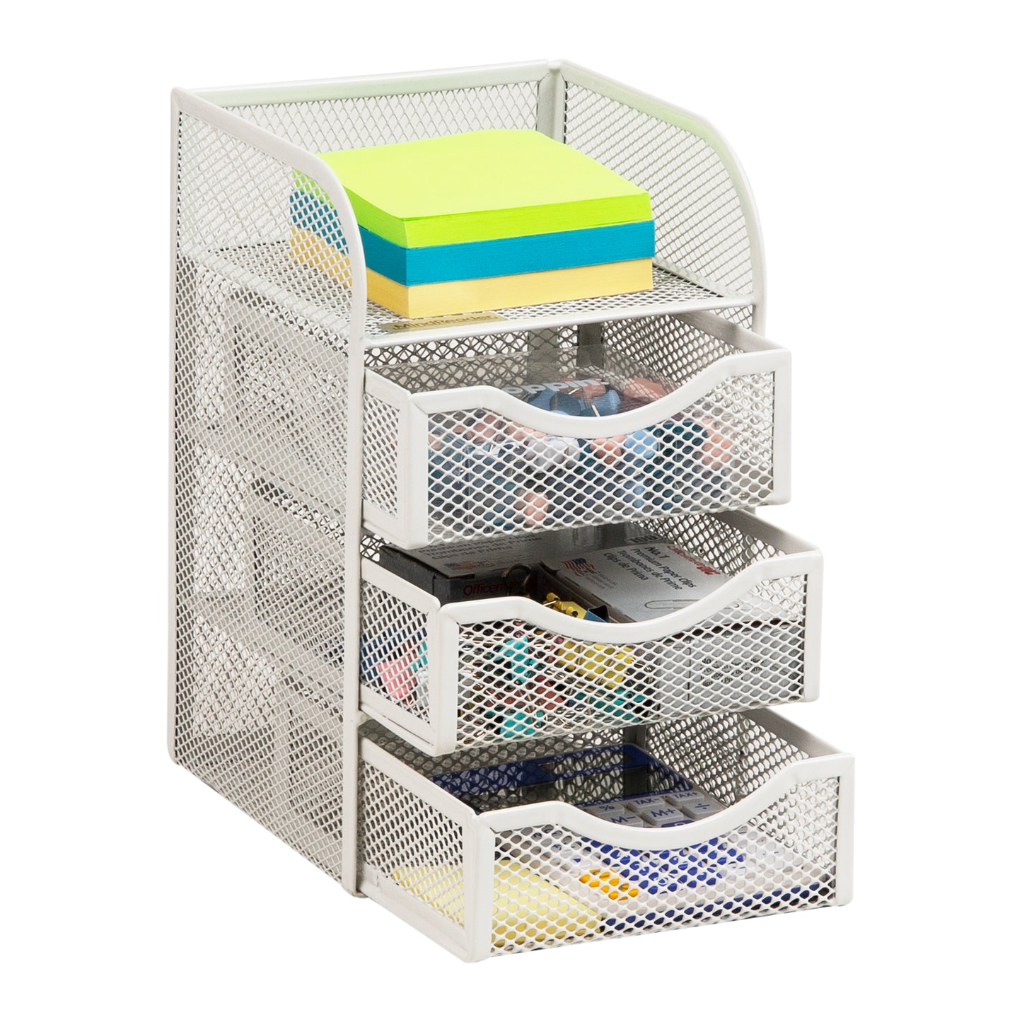 Mind Reader Desktop Accessory Storage, Paper Binder Clip Basket, Workspace, Office, Metal Mesh, 4.75"L x 5"W x 8"H