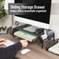 Mind Reader Monitor Stand, Ventilated Laptop Riser, Paper Tray, Storage, Office, Metal Mesh