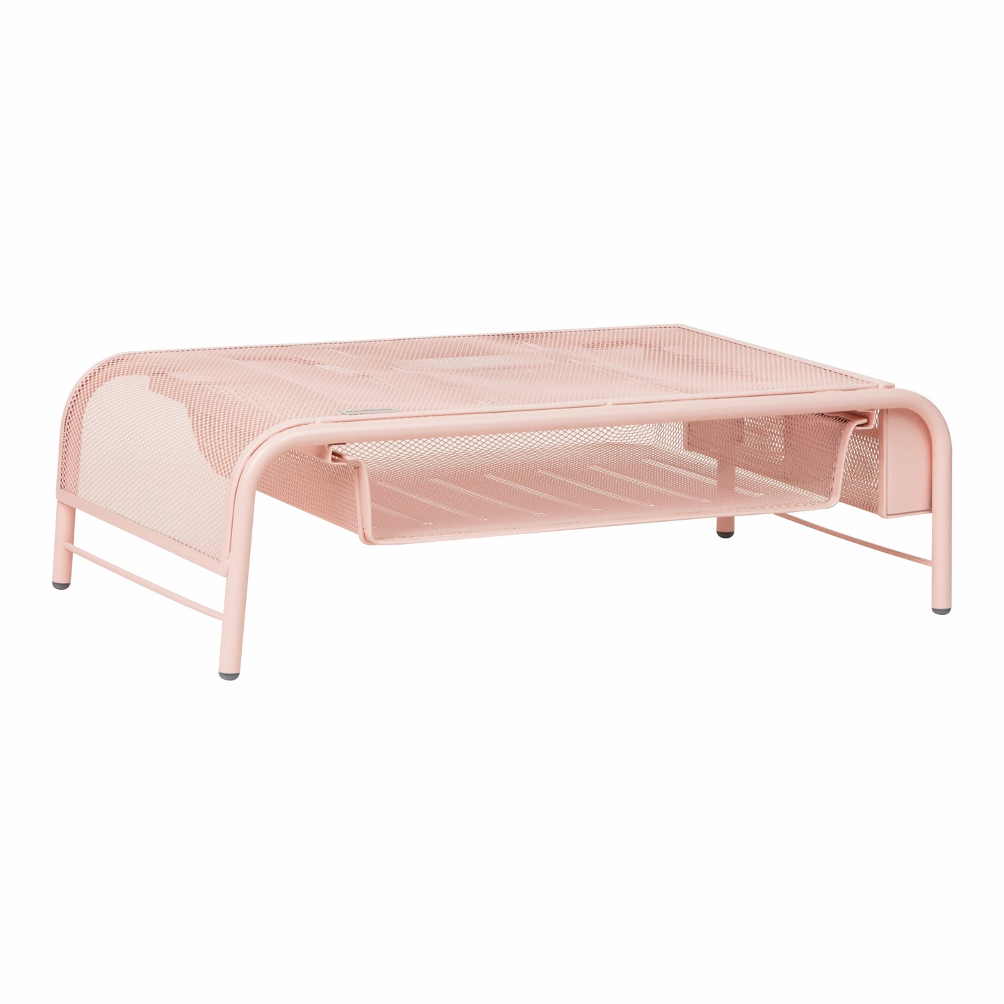 Mind Reader Monitor Stand, Ventilated Laptop Riser, Paper Tray, Storage, Office, Metal Mesh