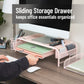 Mind Reader Monitor Stand, Ventilated Laptop Riser, Paper Tray, Storage, Office, Metal Mesh