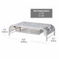 Mind Reader Monitor Stand, Ventilated Laptop Riser, Paper Tray, Storage, Office, Metal Mesh