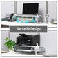 Mind Reader Monitor Stand, Ventilated Laptop Riser, Paper Tray, Storage, Office, Metal Mesh