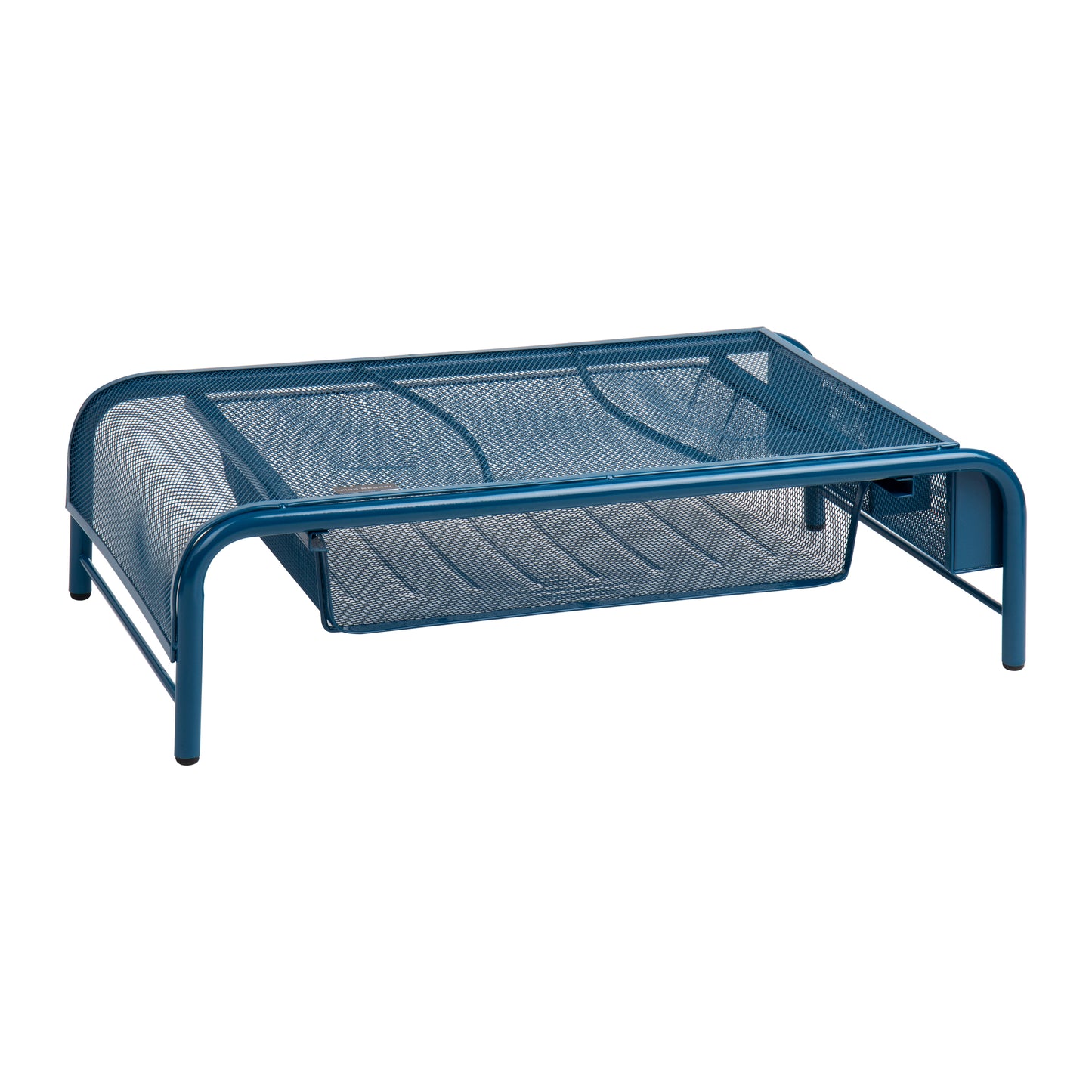 Mind Reader Monitor Stand, Ventilated Laptop Riser, Paper Tray, Storage, Office, Metal Mesh