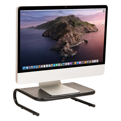 Mind Reader Monitor Stand, Ventilated Laptop Riser, Desktop Organizer, Metal, 14.5"L x 11.25"W x 4.25"H