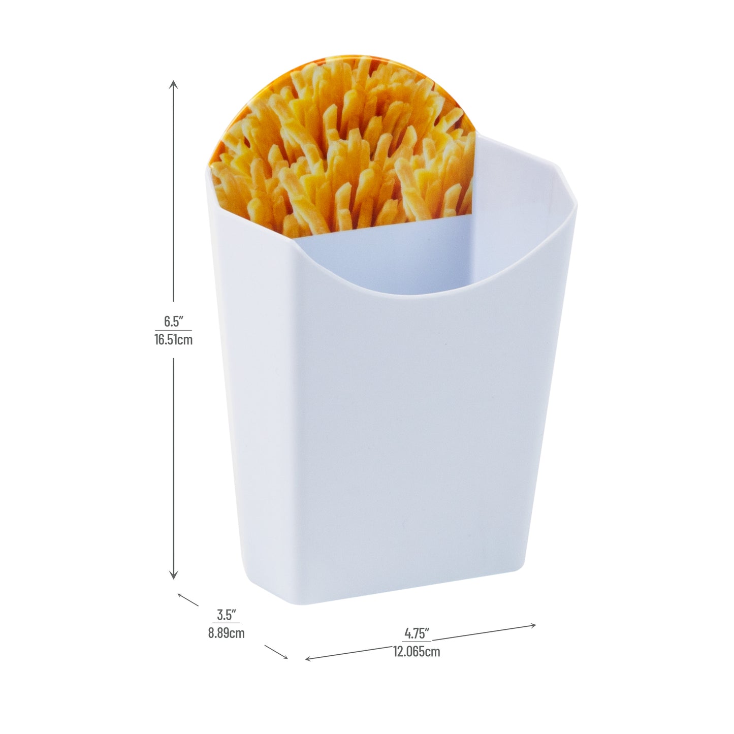Mind Reader French Fry Serving Set, Hosting Essentials, Outdoor Kitchen, Melamine, 4.75"L x 3.25"W x 6.75"H, 4 pcs, White