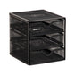 Mind Reader Desktop Accessory Storage, Desk Supplies, Organizer, Office, Metal Mesh, 6.25"L x 6.5"W x 6.5"H, Black