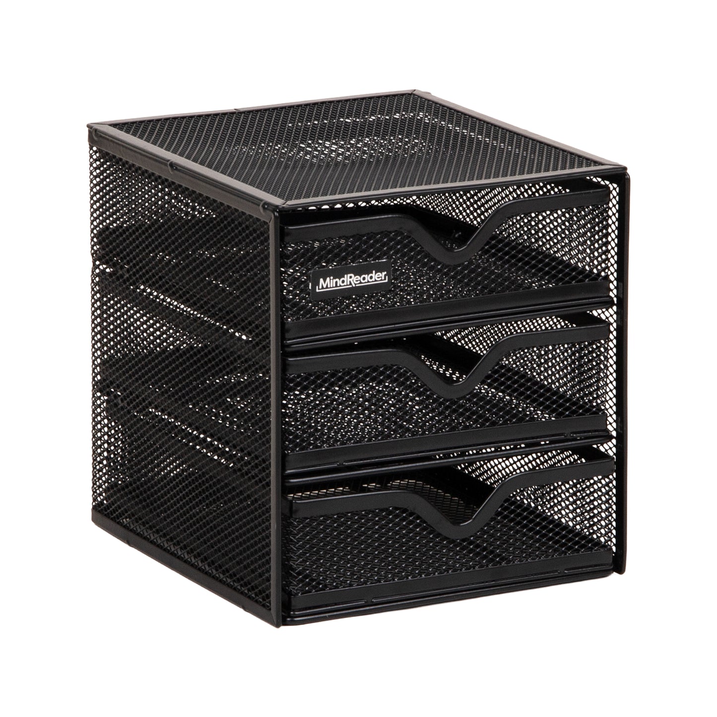 Mind Reader Desktop Accessory Storage, Desk Supplies, Organizer, Office, Metal Mesh, 6.25"L x 6.5"W x 6.5"H, Black