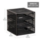 Mind Reader Desktop Accessory Storage, Desk Supplies, Organizer, Office, Metal Mesh, 6.25"L x 6.5"W x 6.5"H, Black