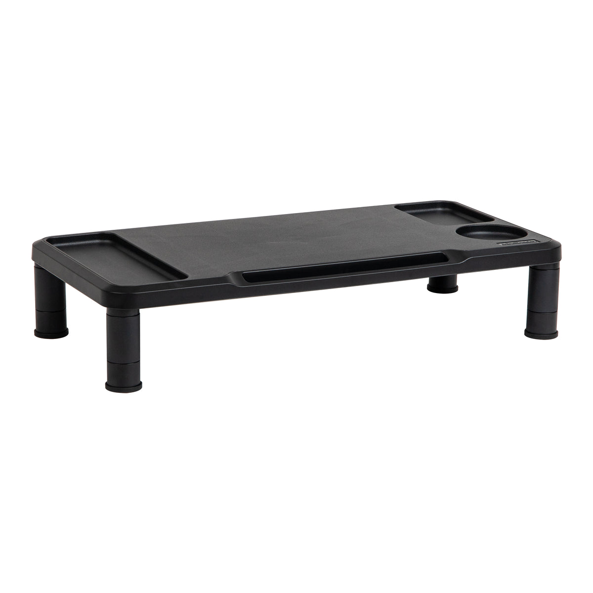 Mind Reader Monitor Stand, Laptop Riser, Desktop Organizer, Office, Plastic, 21.75"L x 10.25"W x 4.5"H, Black