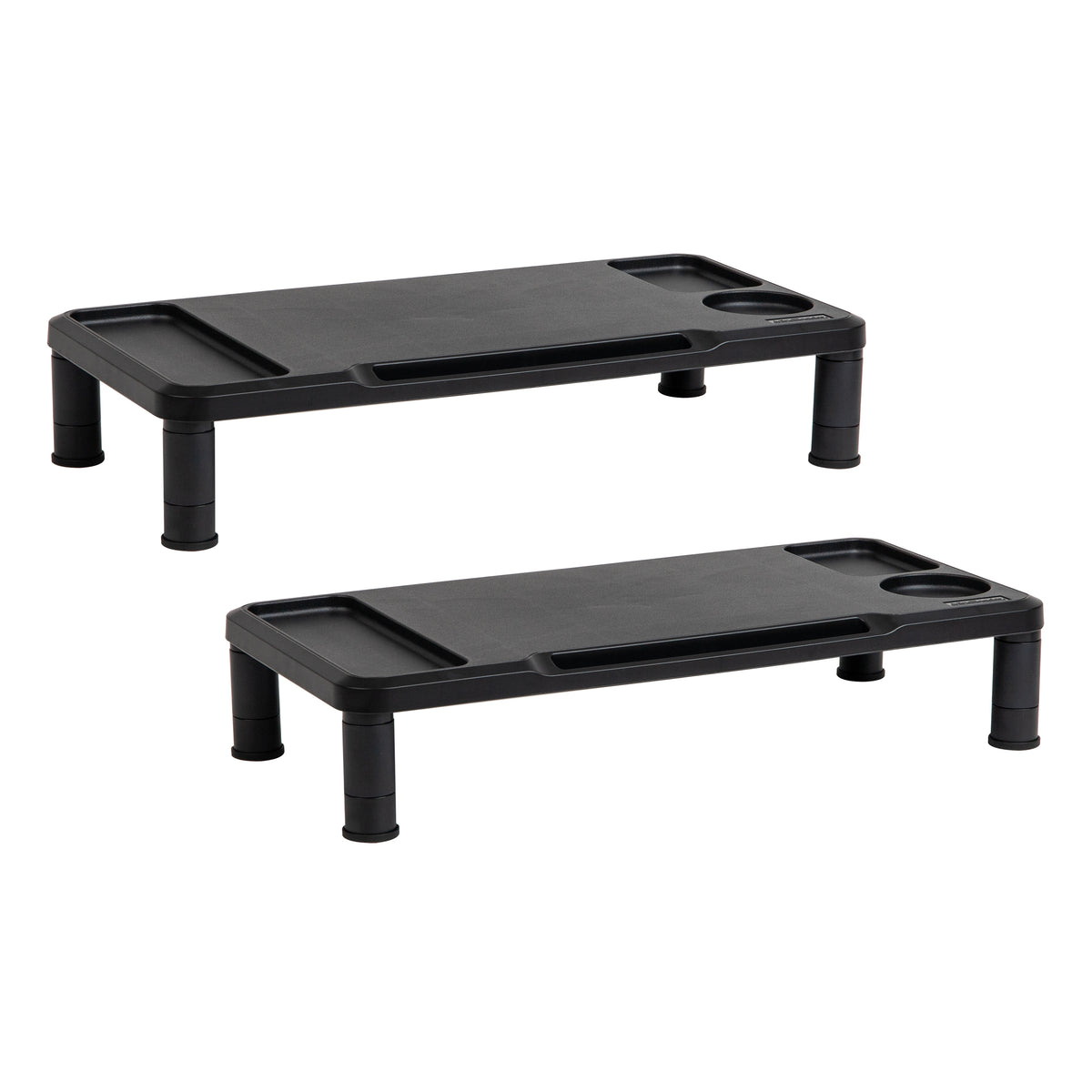 Mind Reader Monitor Stand, Laptop Riser, Desktop Organizer, Office, Plastic, 21.75"L x 10.25"W x 4.5"H, Black