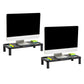 Mind Reader Monitor Stand, Laptop Riser, Desktop Organizer, Office, Plastic, 21.75"L x 10.25"W x 4.5"H, Black