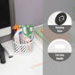 Mind Reader Round Metal Desktop Carousel Organizer with Handle, Four Compartments, Office Supplies and Accessories, Metal