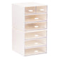 Mind Reader Stackable Craft Supply Organizer, 6 Drawer Desktop Storage with Clear Drawers, Plastic, Set of 2, White