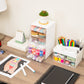 Mind Reader Stackable Craft Supply Organizer, 6 Drawer Desktop Storage with Clear Drawers, Plastic, Set of 2, White