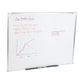 Mind Reader Dry Erase Magnetic White Board, Wall Mount, Eraser Marker Shelf, Planner, Office, 47.75"L x 36"W x .5"D, White