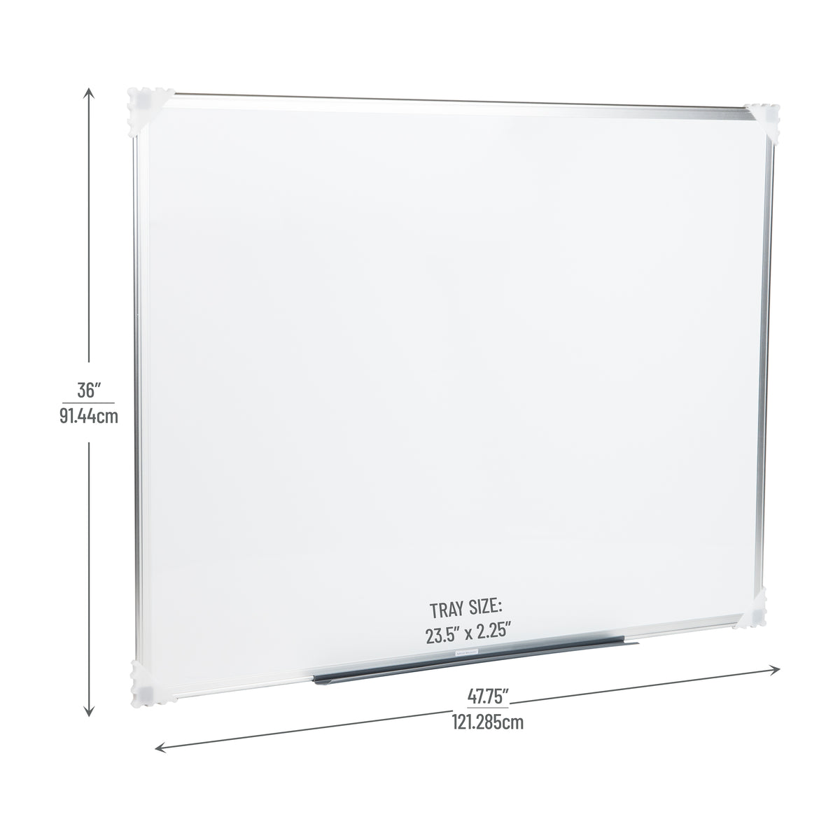 Mind Reader Dry Erase Magnetic White Board, Wall Mount, Eraser Marker Shelf, Planner, Office, 47.75"L x 36"W x .5"D, White