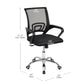 Mind Reader Swivel Office Chair with Wheels, Height Adjustable, Desk Chair, Computer Chair, 22.5"L x 22.5"W x 33-37"H, Black