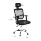 Mind Reader Swivel Office Chair with Headrest, Height Adjustable, Desk Chair, Office, 24"L x 24"W x 42.5-47"H, Black
