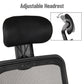 Mind Reader Swivel Office Chair with Headrest, Height Adjustable, Desk Chair, Office, 24"L x 24"W x 42.5-47"H, Black
