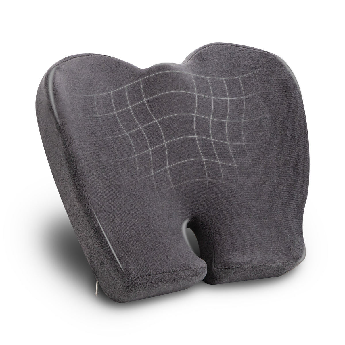 Mind Reader Memory Foam Seat Cushion, Ergonomic Pressure Relief for Office, Car, and More, Relieves Hip, Tailbone, Coccyx & Sciatica Pain, 18"L x 16.75"W x 4"H