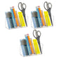 Mind Reader Pen and Accessories Holder, Desktop Organizer, Makeup Organizer, Office, Acrylic, 7"L x 2.5"W x 3.5"H, Set of 3, Clear
