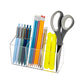Mind Reader Pen and Accessories Holder, Desktop Organizer, Makeup Organizer, Office, Acrylic, 7"L x 2.5"W x 3.5"H, Set of 3, Clear