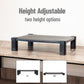Mind Reader Monitor Stand, Height Adjustable, Desktop Organizer, Laptop Riser, Office, 17.25"L x 13.25"W x 4"H, Black