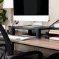 Mind Reader Monitor Stand, Height Adjustable, Desktop Organizer, Laptop Riser, Office, 17.25"L x 13.25"W x 4"H, Black