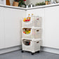 Mind Reader Plastic Storage Cart, Kitchen Storage, Rolling, Toy Storage, Laundry, Kitchen, 14.75"L x 11"W x 28.25"H, Ivory