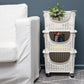 Mind Reader Plastic Storage Cart, Kitchen Storage, Rolling, Toy Storage, Laundry, Kitchen, 14.75"L x 11"W x 28.25"H, Ivory