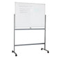 Mind Reader Rolling Double-Sided Dry Erase Magnetic Board, Board Size: 47 x 35.5, Overall Size 49.5"L x 21"W x 73.5"H, White
