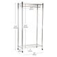 Mind Reader Heavy Duty Rolling Garment Rack with Adjustable Bar, Double Shelves & Locking Wheels, Chrome Steel Clothing Organizer, Chrome