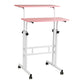 Mind Reader Standing Desk, Adjustable Height Laptop Workstation, Portable Rolling Desk on Wheels, Two-Tier Metal Frame