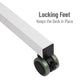 Mind Reader Standing Desk, Adjustable Height Laptop Workstation, Portable Rolling Desk on Wheels, Two-Tier Metal Frame
