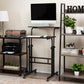 Mind Reader Standing Desk, Adjustable Height Laptop Workstation, Portable Rolling Desk on Wheels, Two-Tier Metal Frame