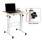 Mind Reader Standing Desk, Adjustable Height Laptop Workstation, Portable Rolling Desk on Wheels, Two-Tier Metal Frame
