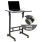 Mind Reader Standing Whiteboard Desk with Adjustable Height, Rolling Laptop Workstation with Magnetic Writing Surface and Accessories, Sit or Stand Portable Workstation, White