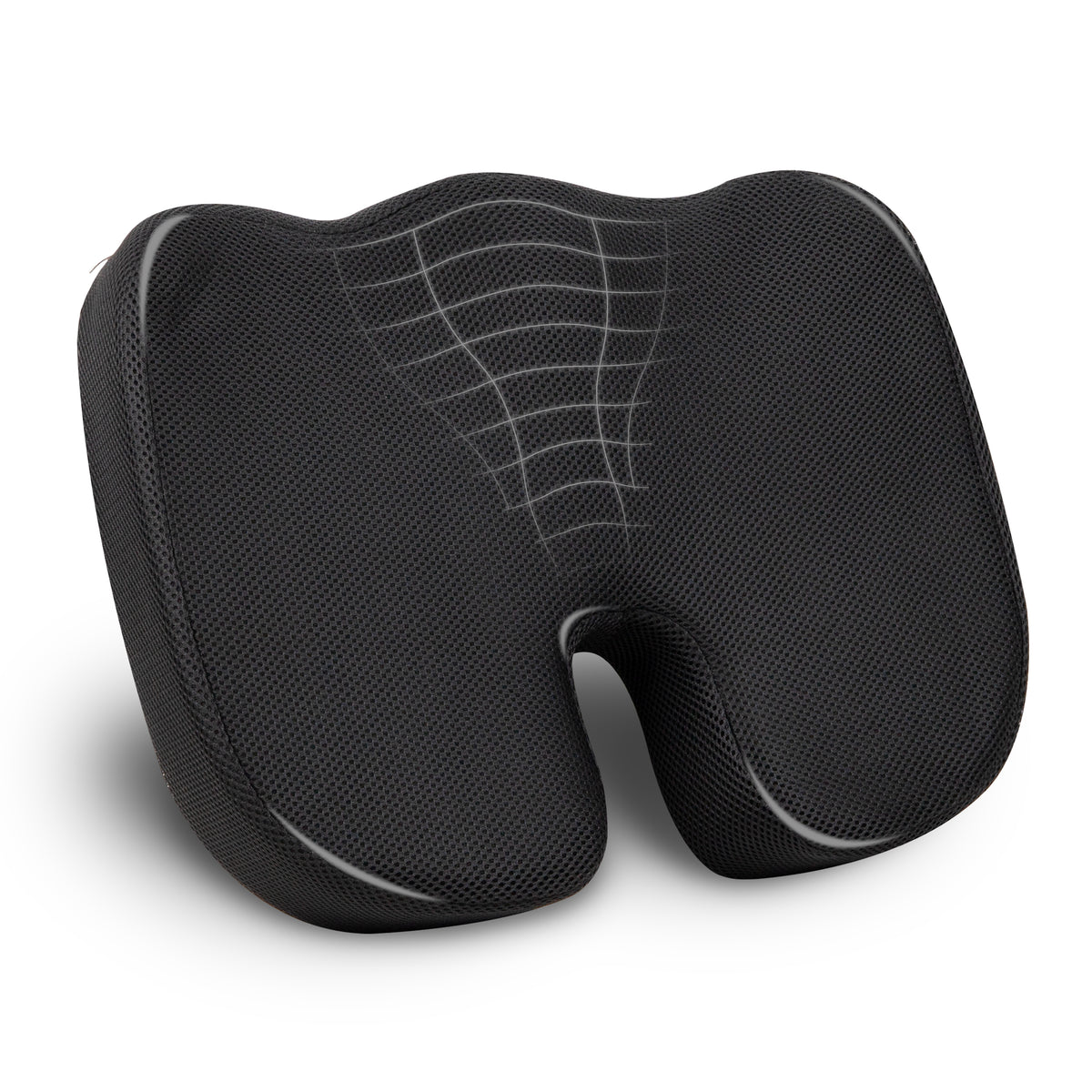 Mind Reader Memory Foam Seat Cushion with Air-Cloud Technology, Ergonomic Pressure Relief for Office Chair, Car, or Wheelchair, Sciatica, Coccyx, Tailbone & Hip Pain Support, Office, Memory Foam, 18"L x 13.5"W x 2.75"H