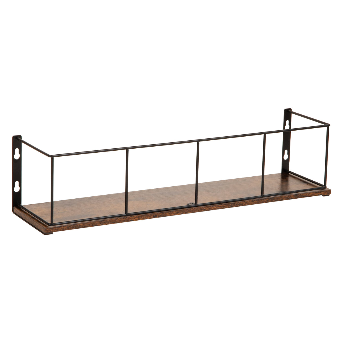 Mind Reader Desktop Shelf for Office Organization and Display, Mounting Hardware Included, Metal and Wood, Brown