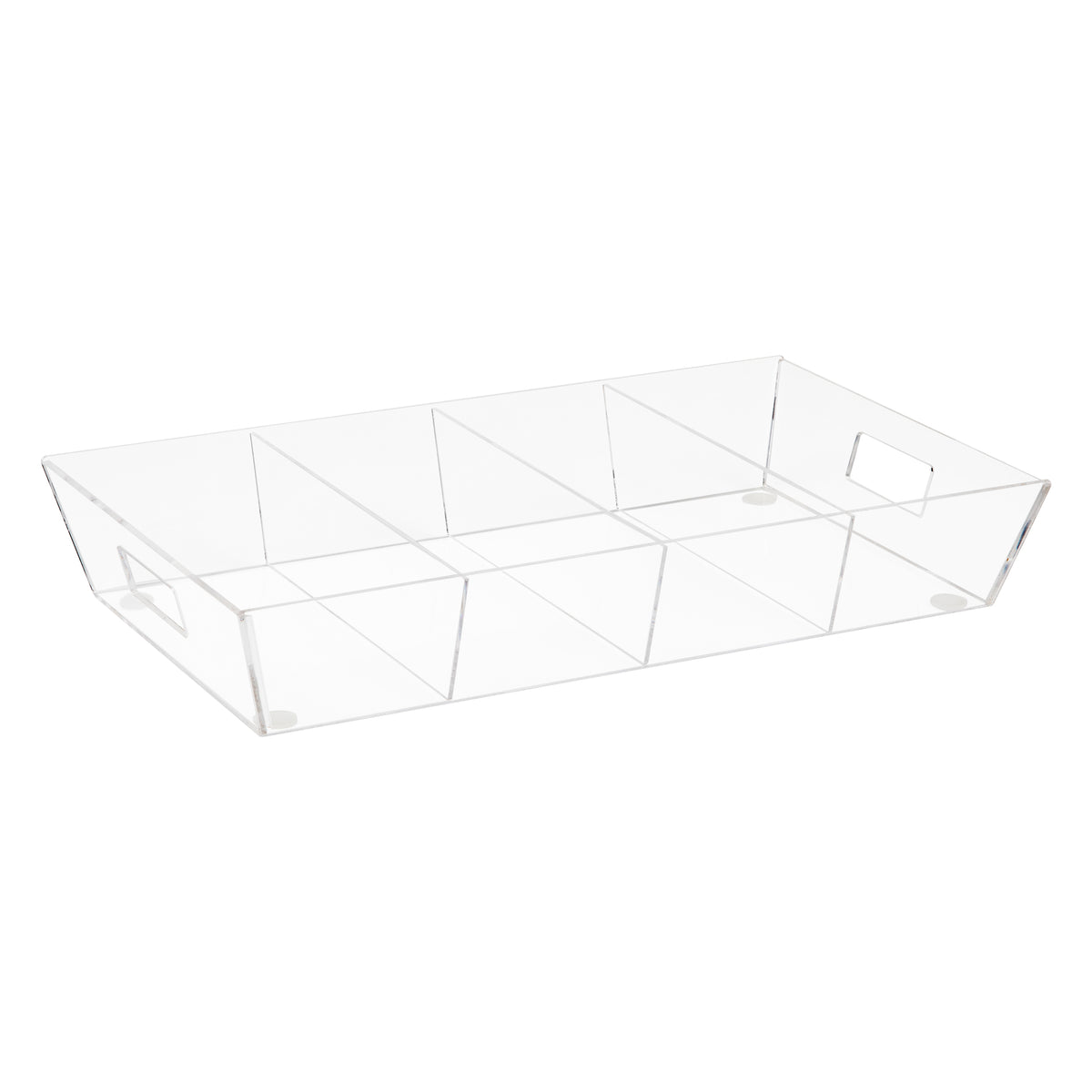 Mind Reader Snack Tray, Countertop Organizer, Snack Tray, Condiment , Breakroom, Kitchen, 19.25"L x 11.3"W x 3.3"H, Clear