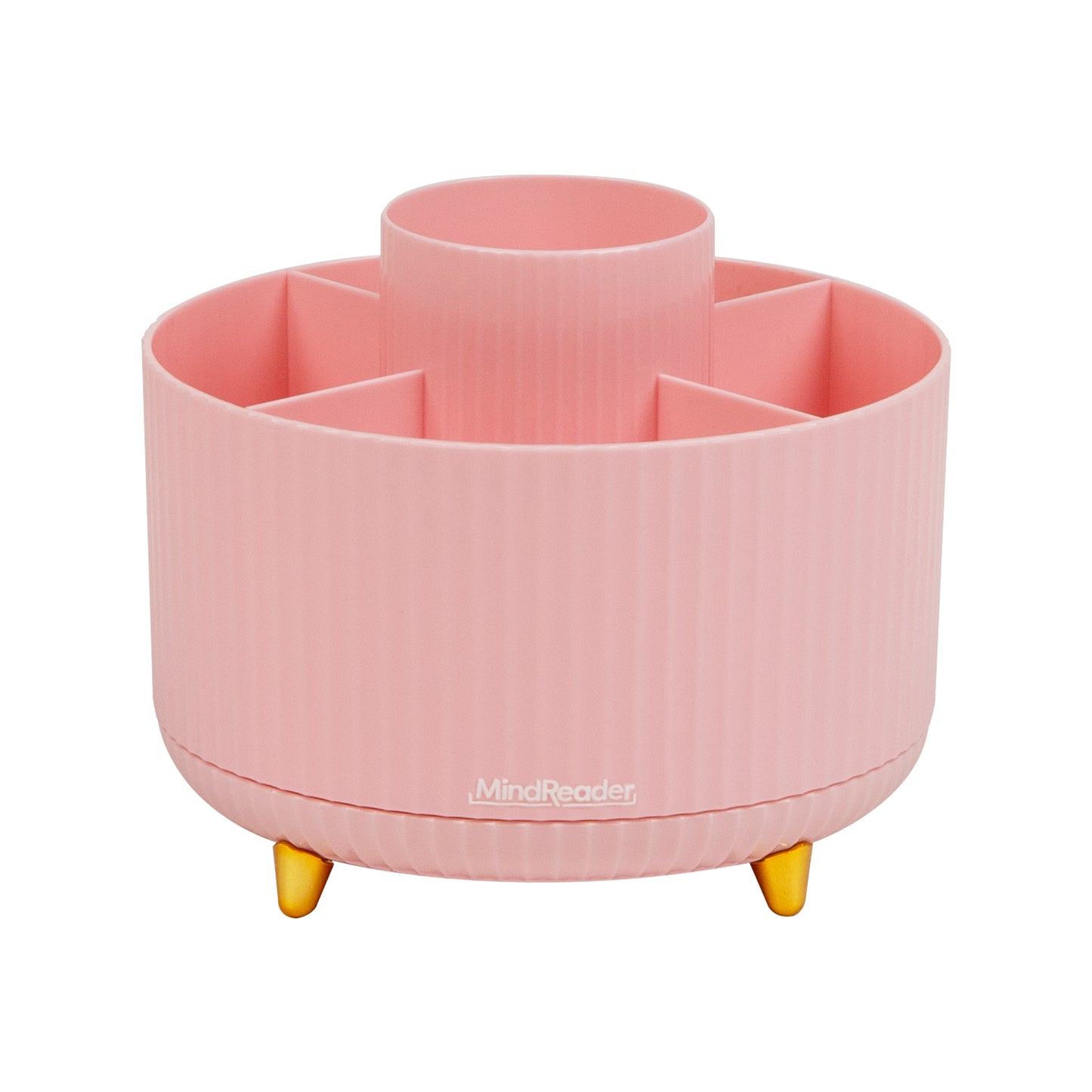 Mind Reader Rotating Pen Cup, Accessory Holder, Desktop Organization, Office, Plastic, 5.75"L x 5.75"W x 4.75"H