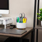 Mind Reader Rotating Pen Cup, Accessory Holder, Desktop Organization, Office, Plastic, 5.75"L x 5.75"W x 4.75"H