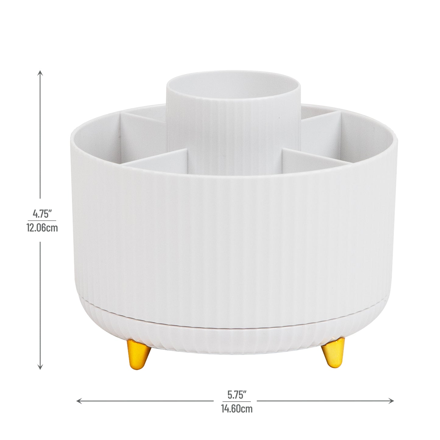 Mind Reader Rotating Pen Cup, Accessory Holder, Desktop Organization, Office, Plastic, 5.75"L x 5.75"W x 4.75"H