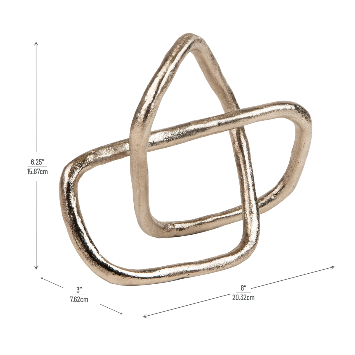 Mind Reader Metal Geometric Infinity Sculpture, Modern Home and Office Decor, Accent for Desks, Coffee Tables, and Shelves, Metal, Silver