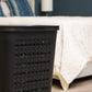 Mind Reader Slim Tapered Laundry Hamper with Lid, 50L Plastic Clothes Basket with Swiss Cross Cut-Outs, Lightweight & Ventilated Laundry Bin with Handles