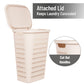 Mind Reader Slim Tapered Laundry Hamper with Lid, 50L Plastic Clothes Basket with Swiss Cross Cut-Outs, Lightweight & Ventilated Laundry Bin with Handles