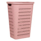 Mind Reader Slim Tapered Laundry Hamper with Lid, 50L Plastic Clothes Basket with Swiss Cross Cut-Outs, Lightweight & Ventilated Laundry Bin with Handles